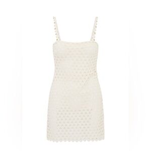 loveshackfancy Camara Rhinestone Cotton Lace Mini Dress